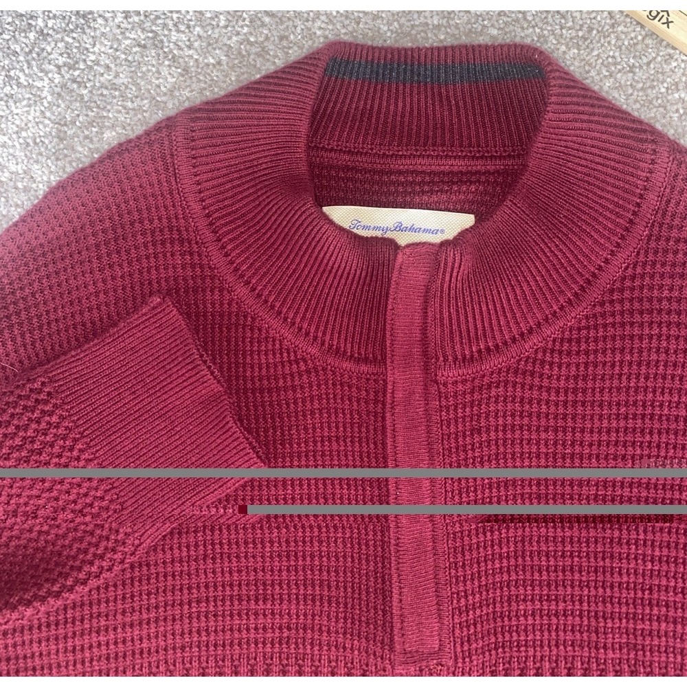 Tommy Bahama Size L Dark Red Cashmere Blend‎ Knit Sweater Long Sleeve Pullover